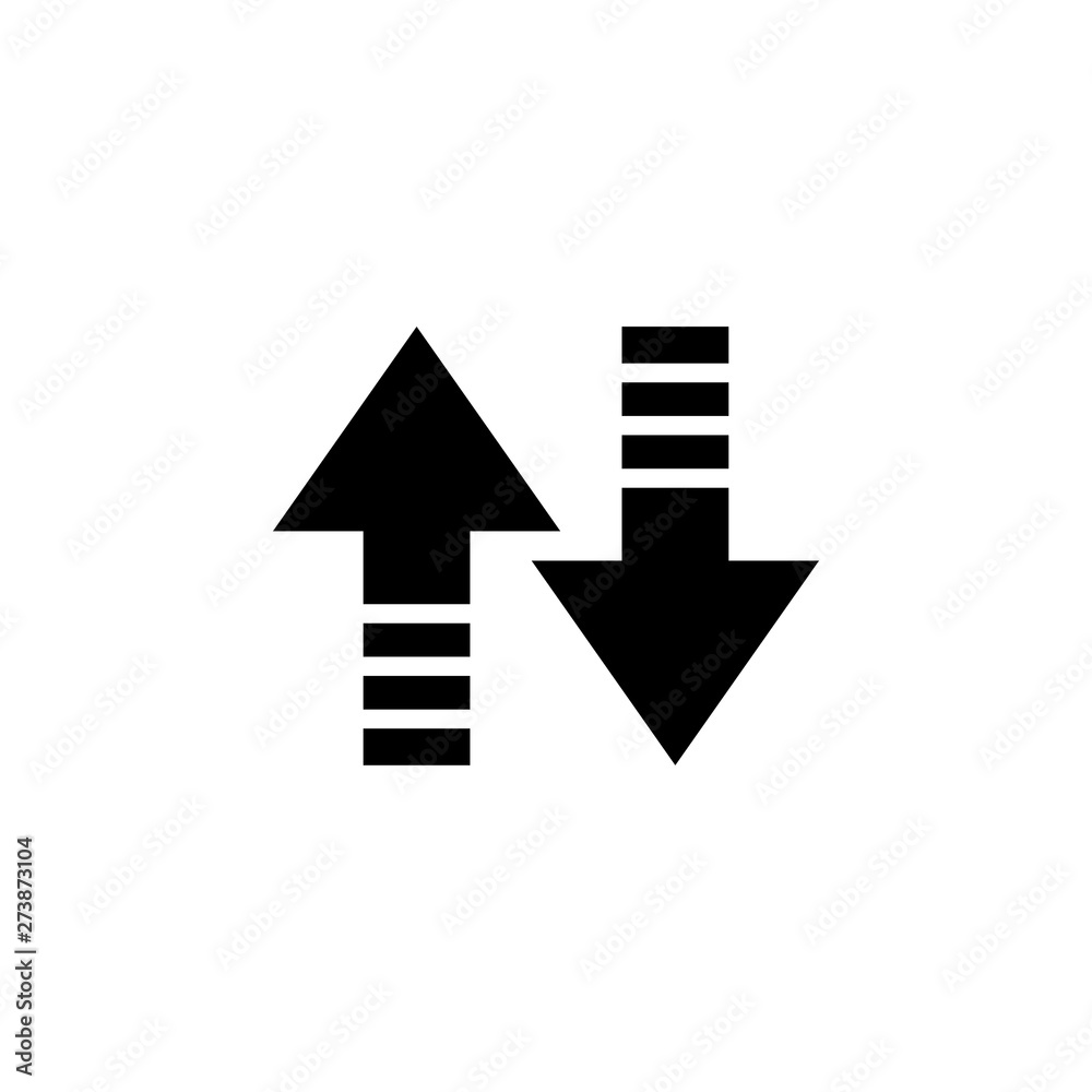 Up-Down Arrow Icon In Flat Style Vector For Apps, UI, Websites. Black Icon Vector Illustration