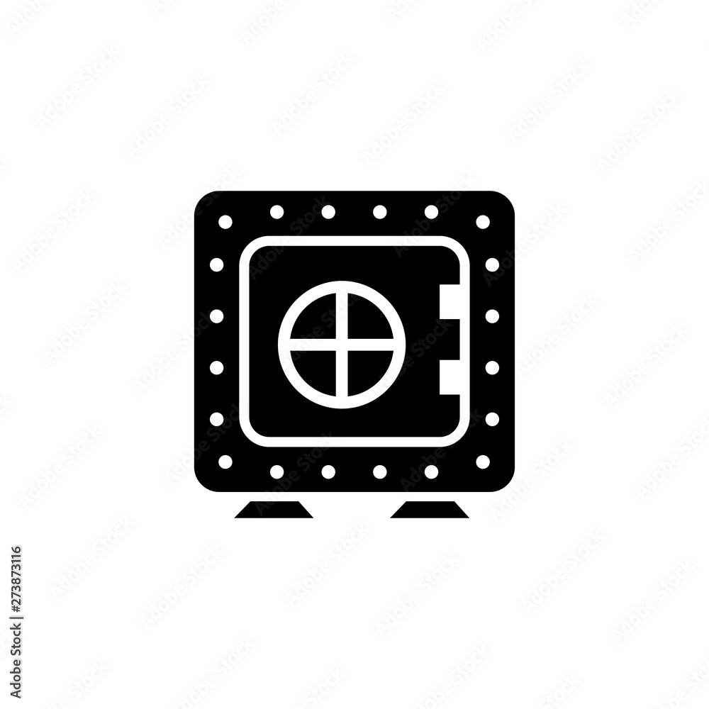 Vault Icon In Flat Style Vector For Apps, UI, Websites. Black Icon Vector Illustration Vault Icon In Flat Style Vector For Apps, UI, Websites. Black Icon Vector Illustration