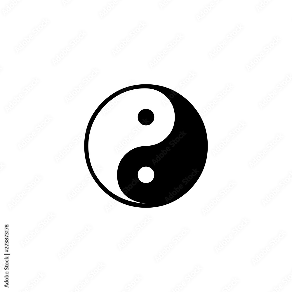 Yin And Yang Icon In Flat Style Vector For Apps, UI, Websites. Black Icon Vector Illustration Yin And Yang Icon In Flat Style Vector For Apps, UI, Websites. Black Icon Vector Illustration