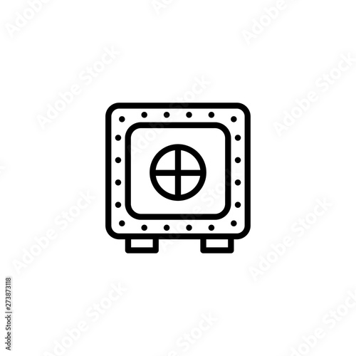 Vault Line Icon In Flat Style Vector For Apps, UI, Websites. Black Icon Vector Illustration