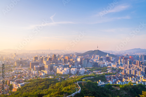 Sunrise of Seoul City Skyline South Korea