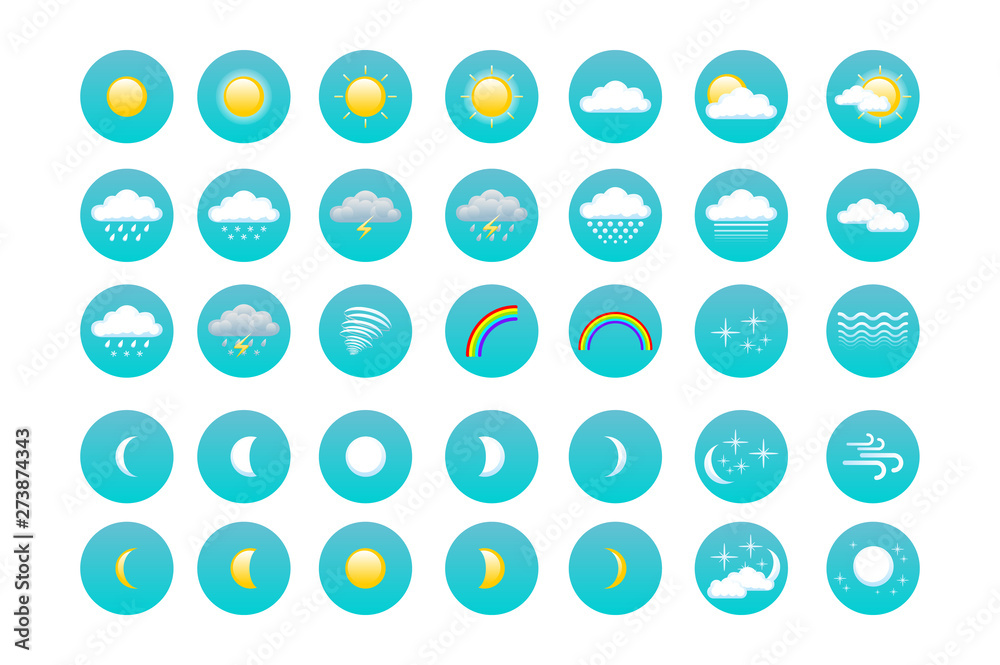 set Weather Icons For Print, Web or Mobile App vector eps 10 set Weather Icons For Print, Web or Mobile App vector eps 10