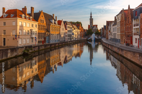 Old town at sunset, Bruges, Belgium