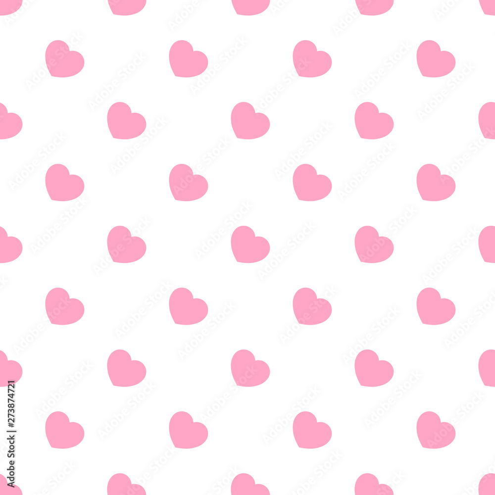 Cute pink hearts romantic seamless patttern. Texture for wallpapers, fabric, wrap, web page backgrounds, vector illustration