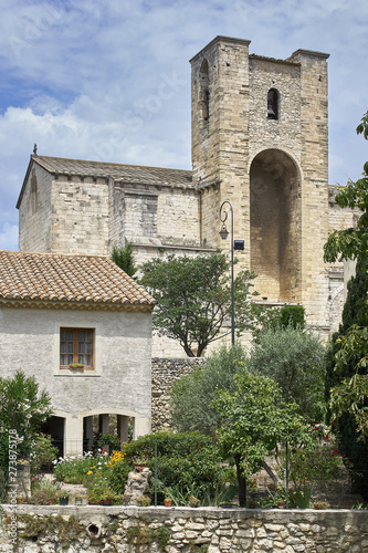 Tower of fortress in the city of Pernes-les-Fontaines France Provence
