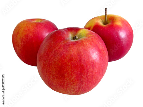 Ripe red apples isolated on white background