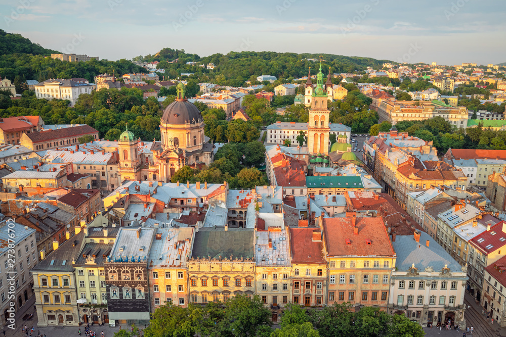 Lviv - Amazing city center sunset view, Western Ukraine