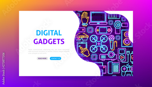 Digital Gadgets Neon Landing Page