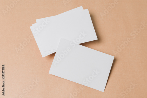 Top view blank business card