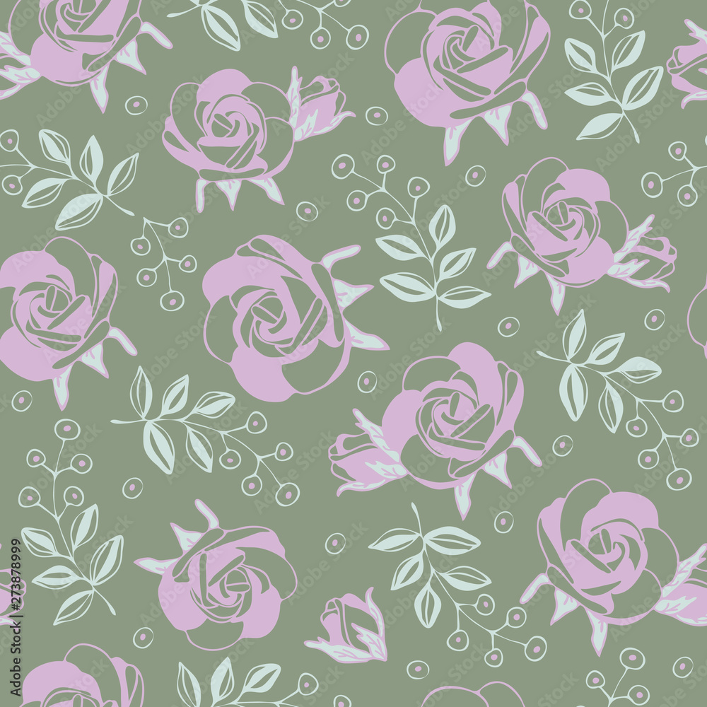 Seamless roses pattern.Romantic background.