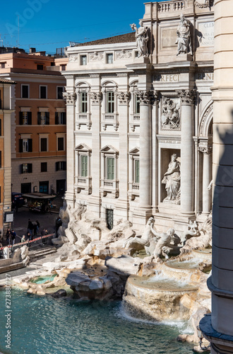 ROME Italy: Aerial View of The Trevi Fountain, Fontana di Trevi, Famous Sightseeing Rome