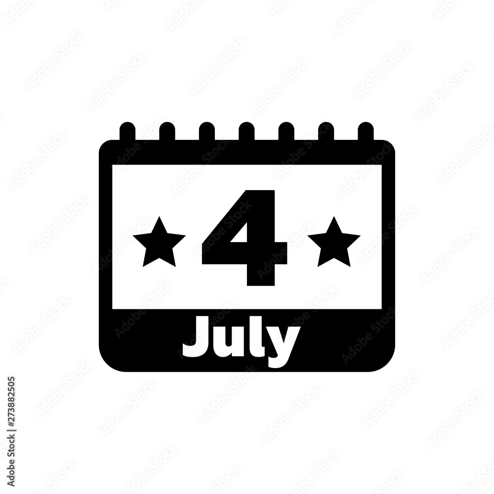 July 4th holiday flat vector icon