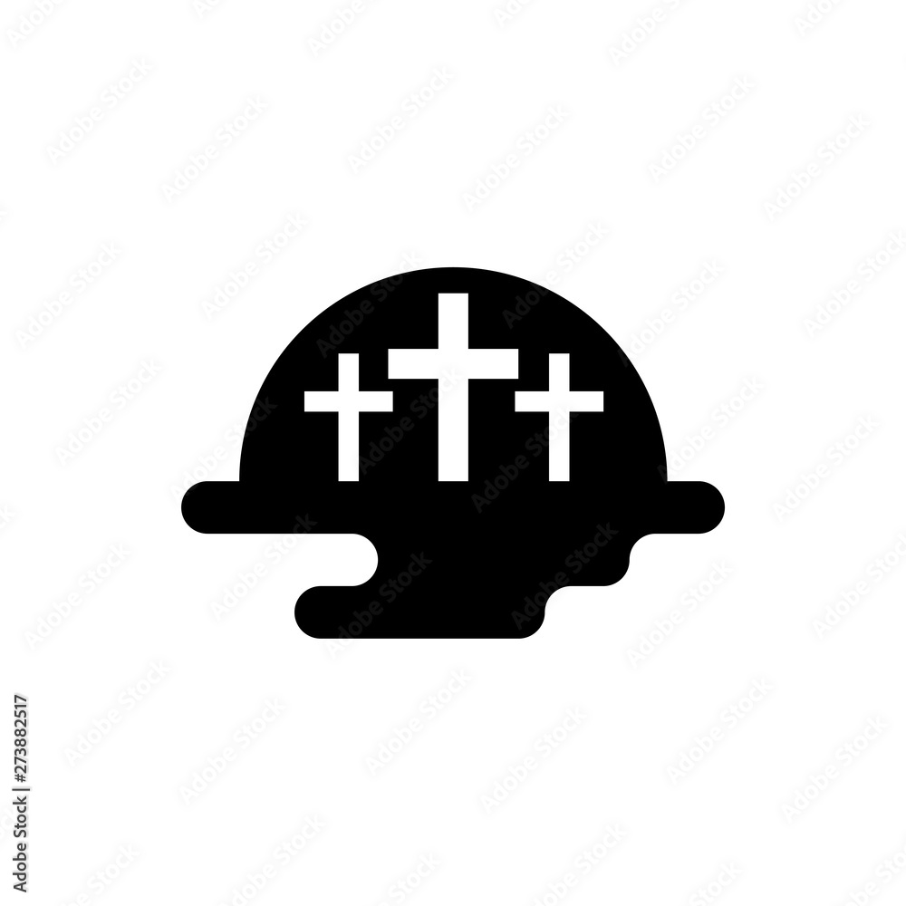 Obraz premium cemetery flat vector icon