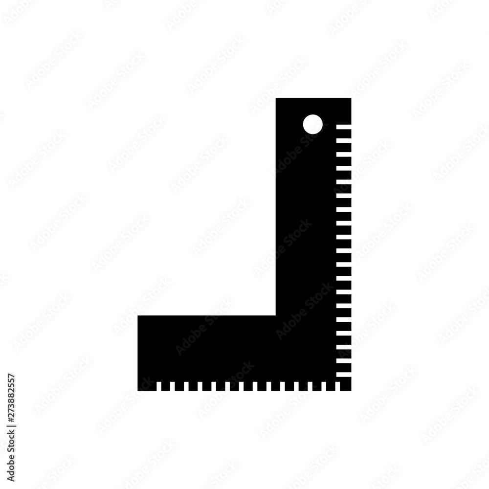 ruler corner flat vector icon