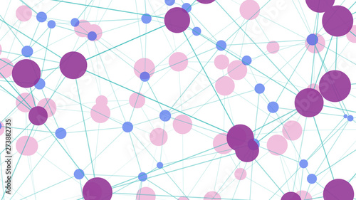 Neural network algorithm concept, triangles background round shapes chaos