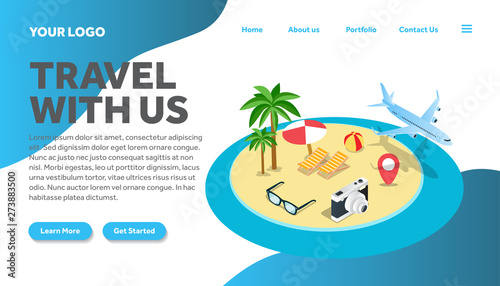 traveling isometric creative illustration landing page template vector of graphic   people in traveling isometric illustration vector   vector traveling isometric for website landing page template