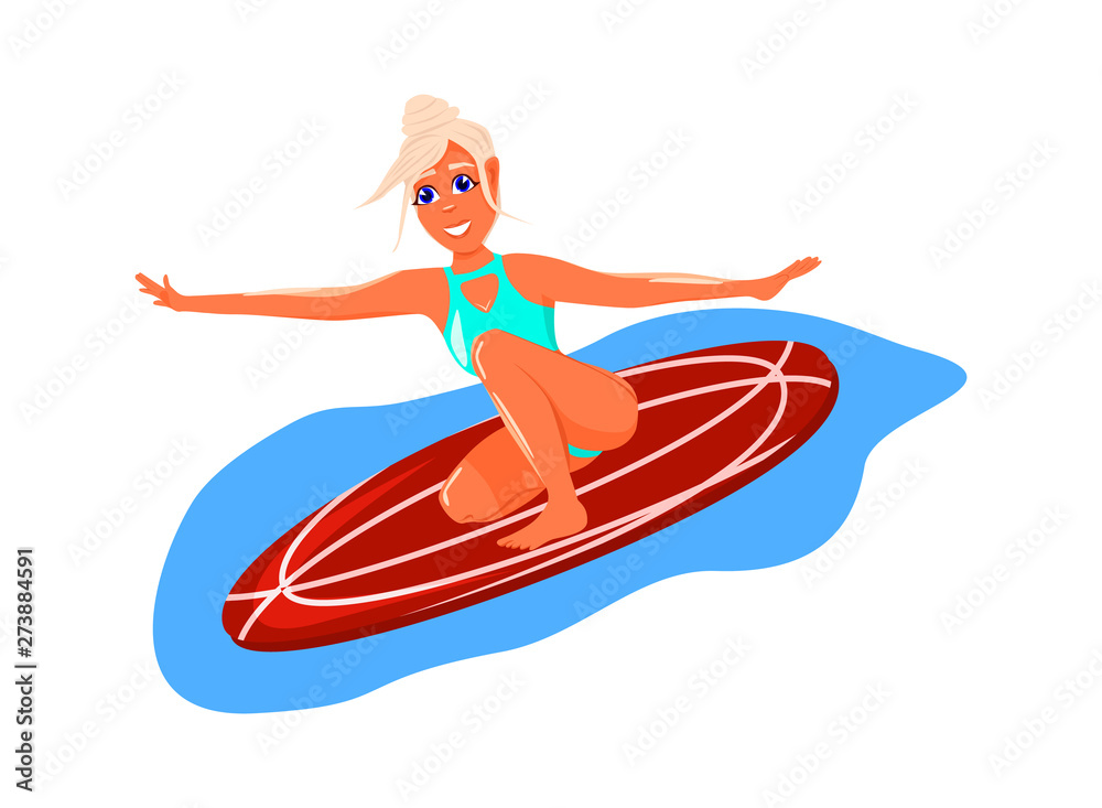 Girl with surfboard. Surfer Girl with surfboard. Surfer