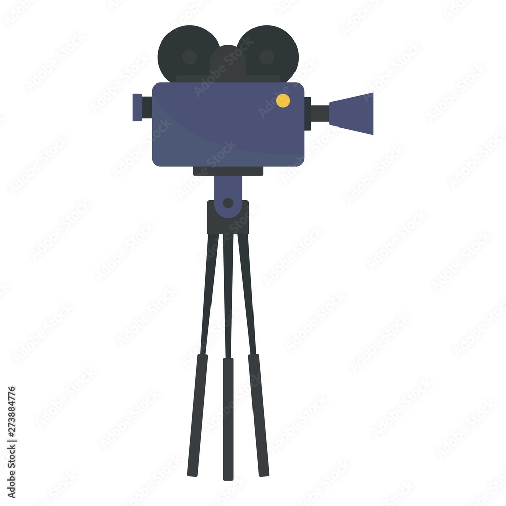 Obraz premium Video camera film production icon. Flat illustration of video camera film production vector icon for web design