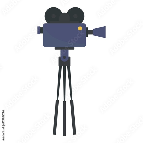 Video camera film production icon. Flat illustration of video camera film production vector icon for web design