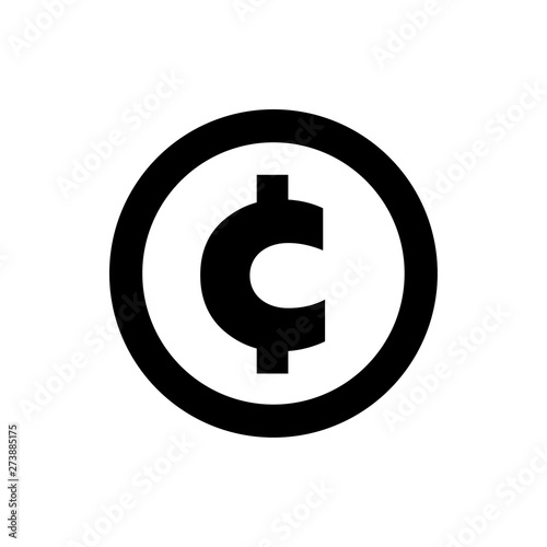 cent flat vector icon