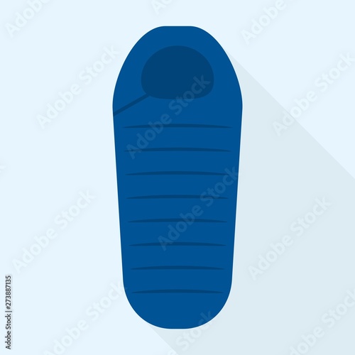 Sleeping bag icon. Flat illustration of sleeping bag vector icon for web design
