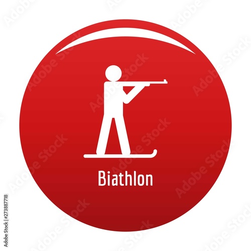 Biathlon icon. Simple illustration of biathlon vector icon for any design red