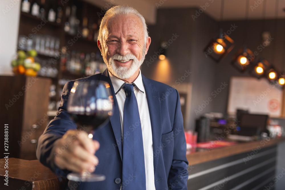 Businessman making a toast