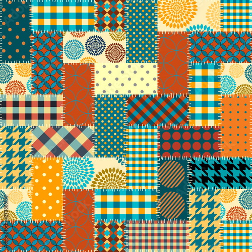 Seamless background pattern. Patchwork pattern. Vector image