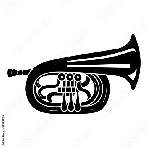 Jazz trumpet icon. Simple illustration of jazz trumpet vector icon for web design isolated on white background