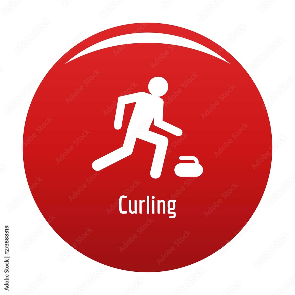 Curling icon. Simple illustration of curling vector icon for any design red