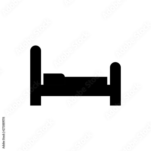  bed flat vector icon