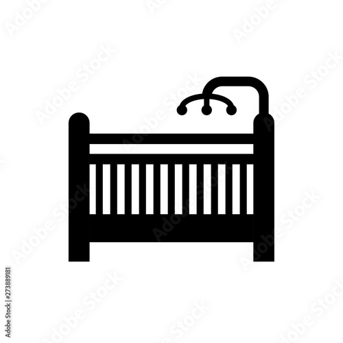 baby cot flat vector icon