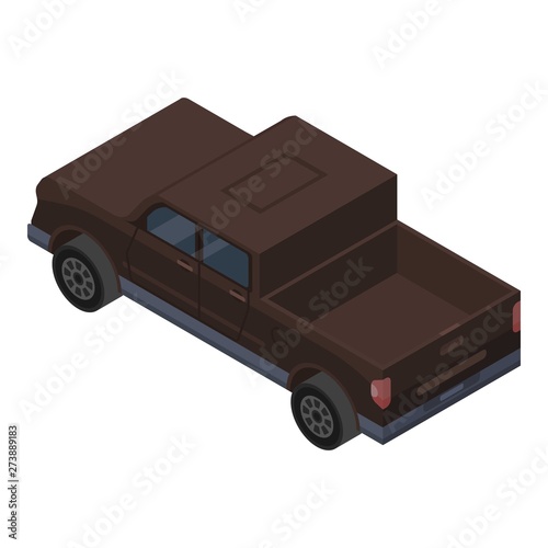 Brown pickup icon. Isometric of brown pickup vector icon for web design isolated on white background