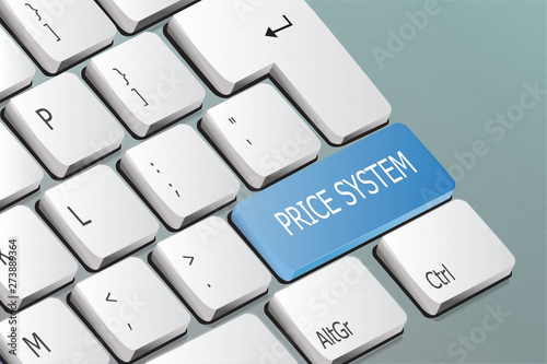 price system written on the keyboard button