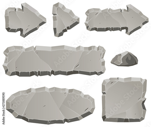 Vector stone design elements for game and web