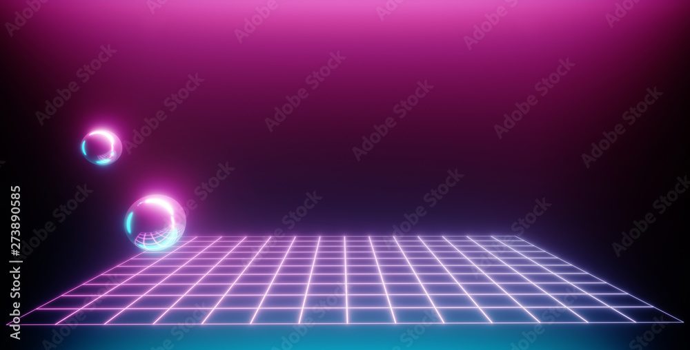 Neon background concept. Neon sphere with grid. 3d rendering. Neon background concept. Neon sphere with grid. 3d rendering.