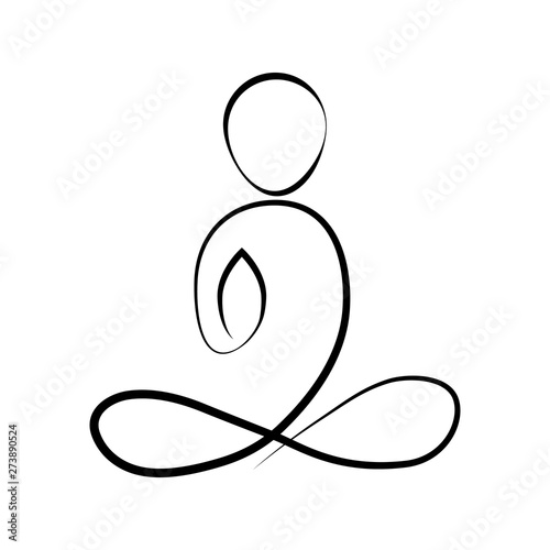 Yoga. Lotus position. Vector silhouette of yoga. Lotus pose. Padmasana. Asana.