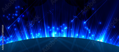 Space abstract background with stars and planets