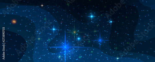 Space abstract background with stars and planets