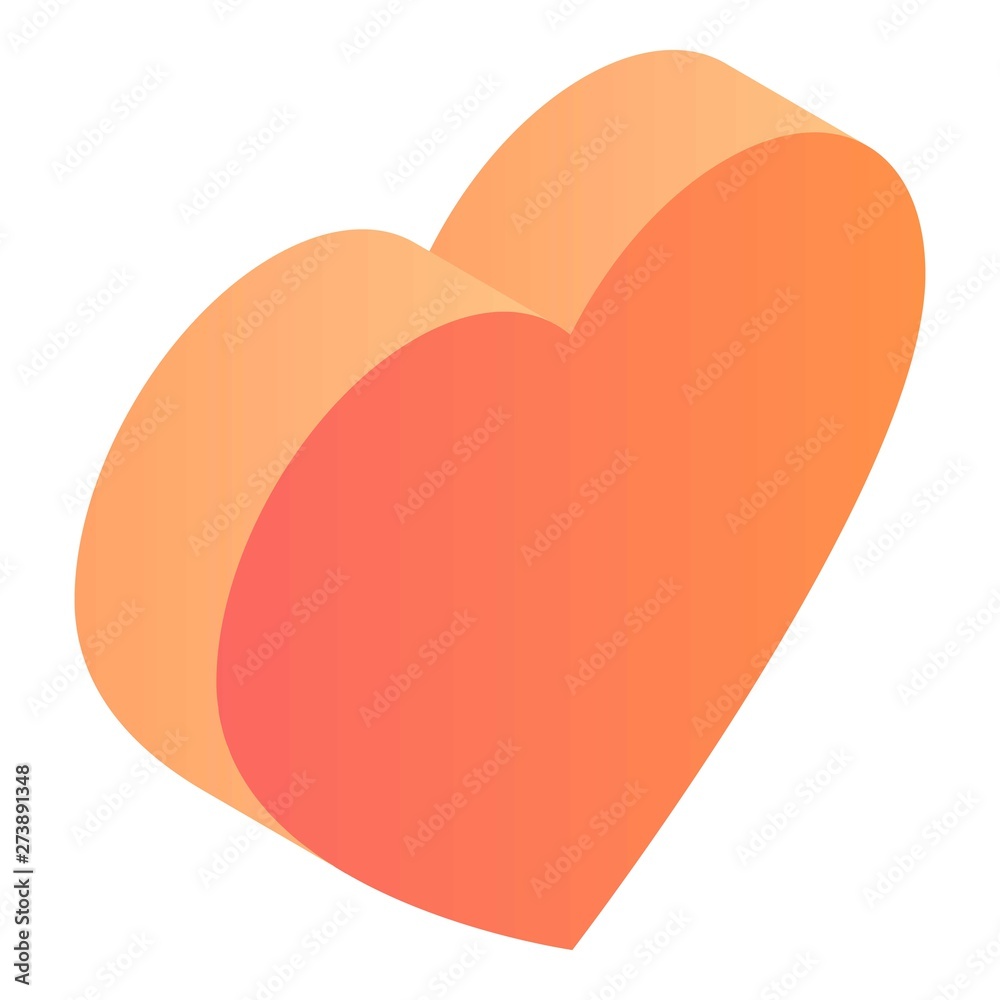 Red heart icon. Isometric of red heart vector icon for web design isolated on white background Red heart icon. Isometric of red heart vector icon for web design isolated on white background