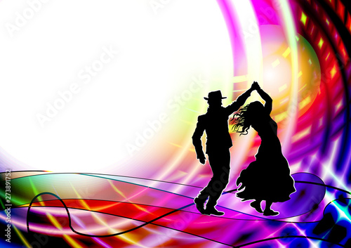 Couple of dancers. Vector illustration