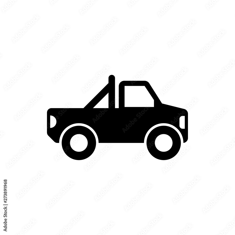 car pickup flat vector icon