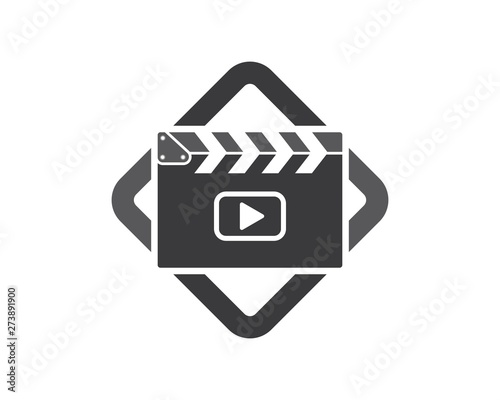 clapperboard movie icon of industry movie and movie festival vector illustration