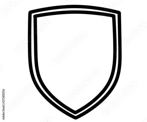 Shield drawing with frame in vector format