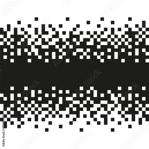 Pixel Black and White Seamless Pattern. Pixel abstract mosaic background, Vector illustration for website, card, poster.
