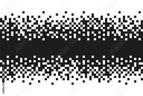 Pixel Black and White Seamless Pattern. Pixel abstract mosaic background, Vector illustration for website, card, poster.