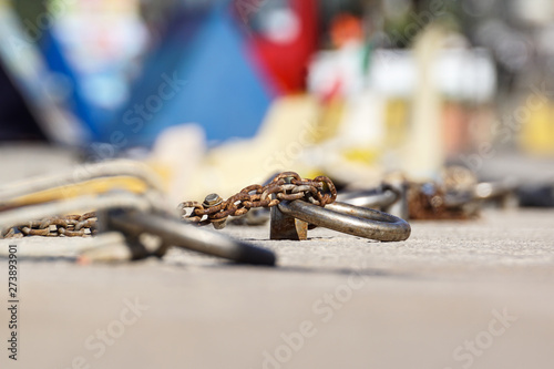 Wallpaper Mural Nautical anchor chain with rust in the pier. Torontodigital.ca