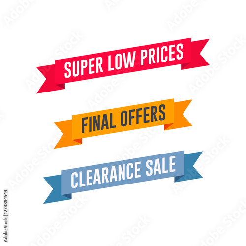 Super Low Prices, Final Offers & Clearance Sale Shopping Ribbon Set