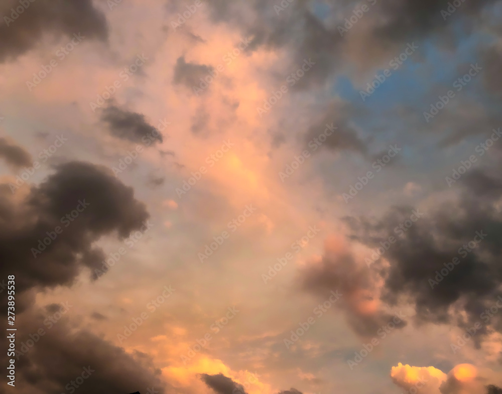 dramatic sky with clouds