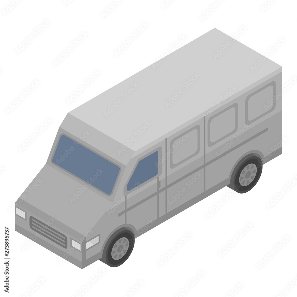 Van vehicle icon. Isometric of van vehicle vector icon for web design isolated on white background Van vehicle icon. Isometric of van vehicle vector icon for web design isolated on white background